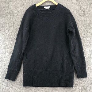 Lacoste Sweatshirt Women 38 US Medium Gray Quilted Pullover Pockets Jersey Tunic